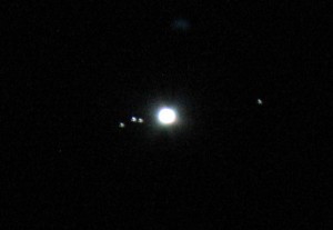 jupiter and the four Gallilean moons